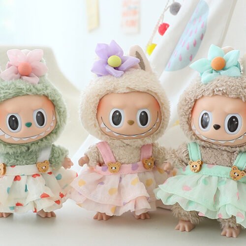 Labubu Prada Clothes Baby Doll Pink Care Bear dress